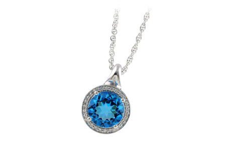 H187-57357: NECK 3.87 BLUE TOPAZ 4.01 TGW