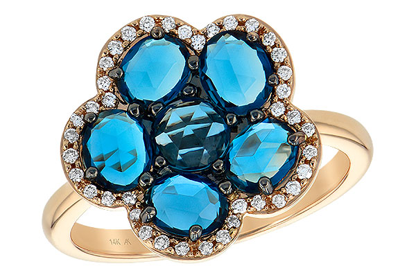 H187-58257: LDS RG 1.82 ROSE CUT BLUE TOPAZ 1.97 TGW