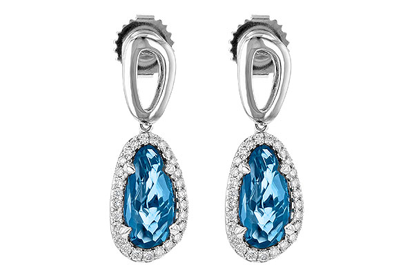 H190-34557: EARR 4.05 LONDON BLUE TOPAZ 4.36 TGW