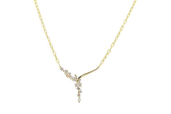 H273-97312: NECKLACE 1.22 TW FANCY CUT DIAMONDS (18")