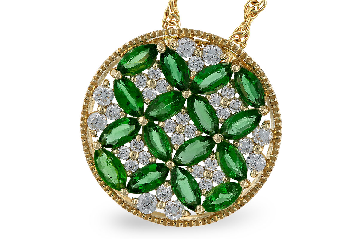 H274-83721: NECK 1.02 EMERALD TW 1.32 TGW