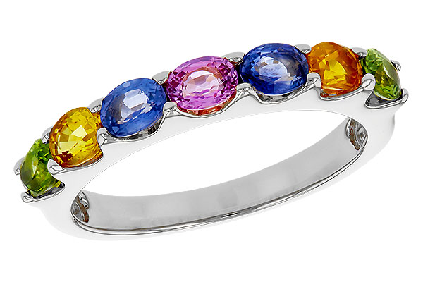 H274-84575: LDS WED RG 1.54 TW MULTI-COLOR SAPPHIRE