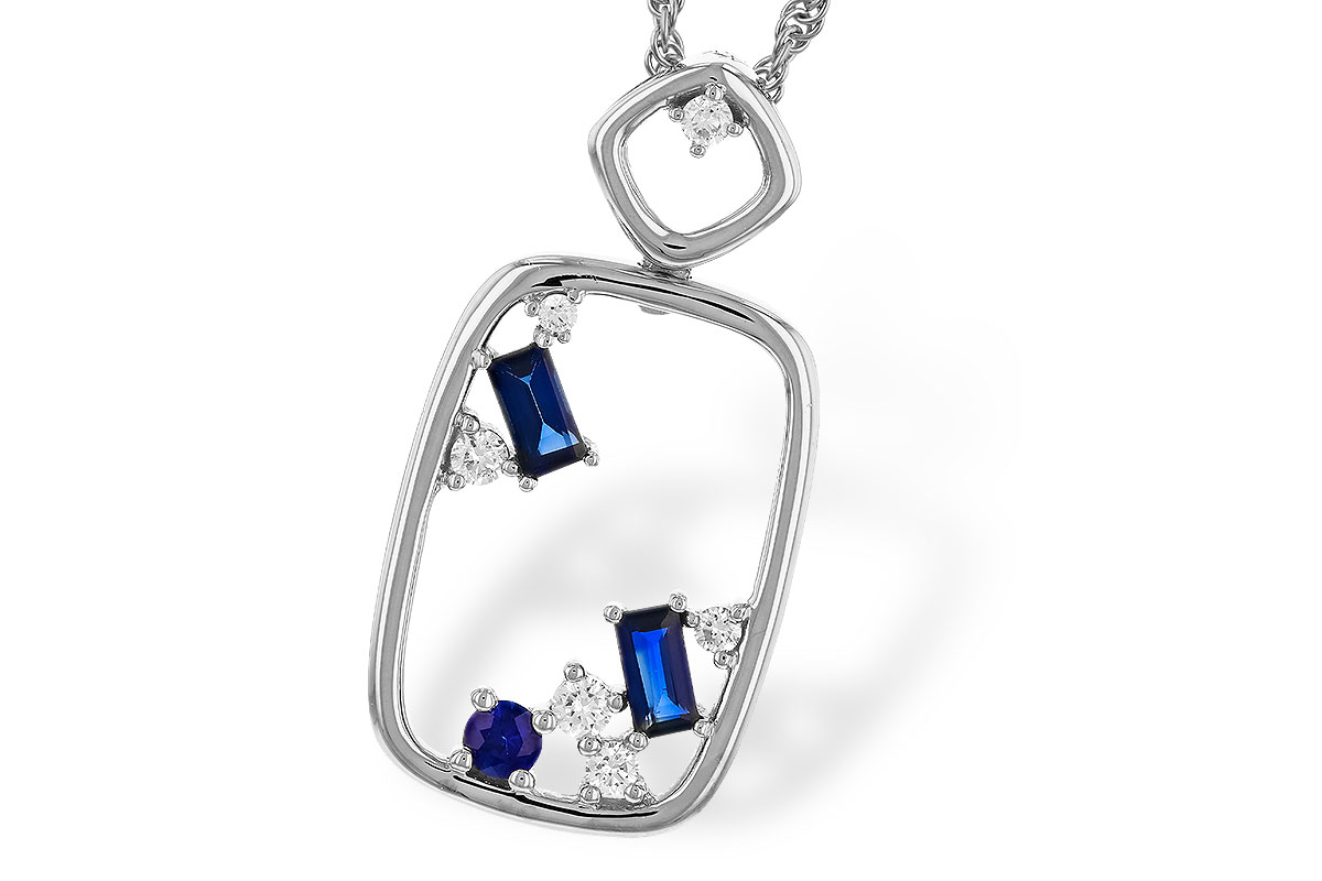 H274-87312: NECKLACE .35 TW SAPPHIRE .46 TGW