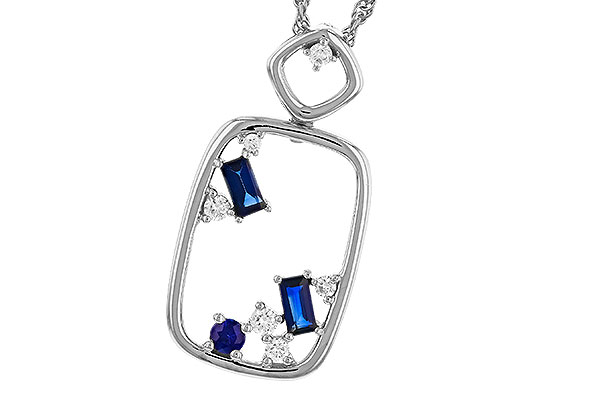 H274-87312: NECKLACE .35 TW SAPPHIRE .46 TGW