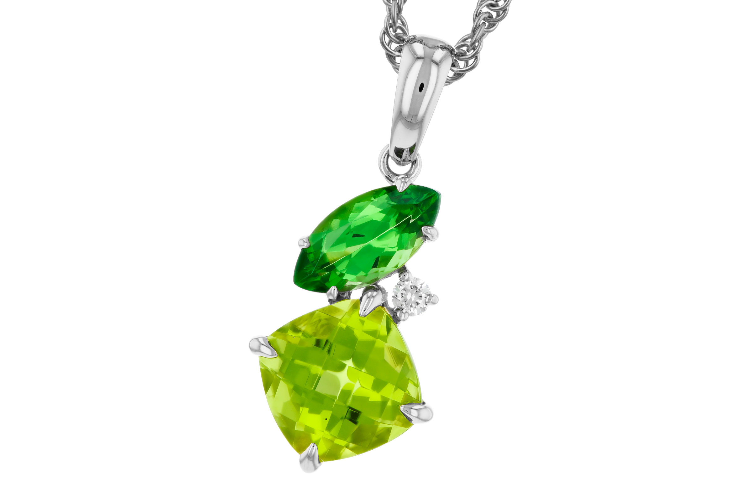 H275-75475: NECKLACE 1.97 TW SEMI-PREC (PER,TSAV) 2.00 TGW