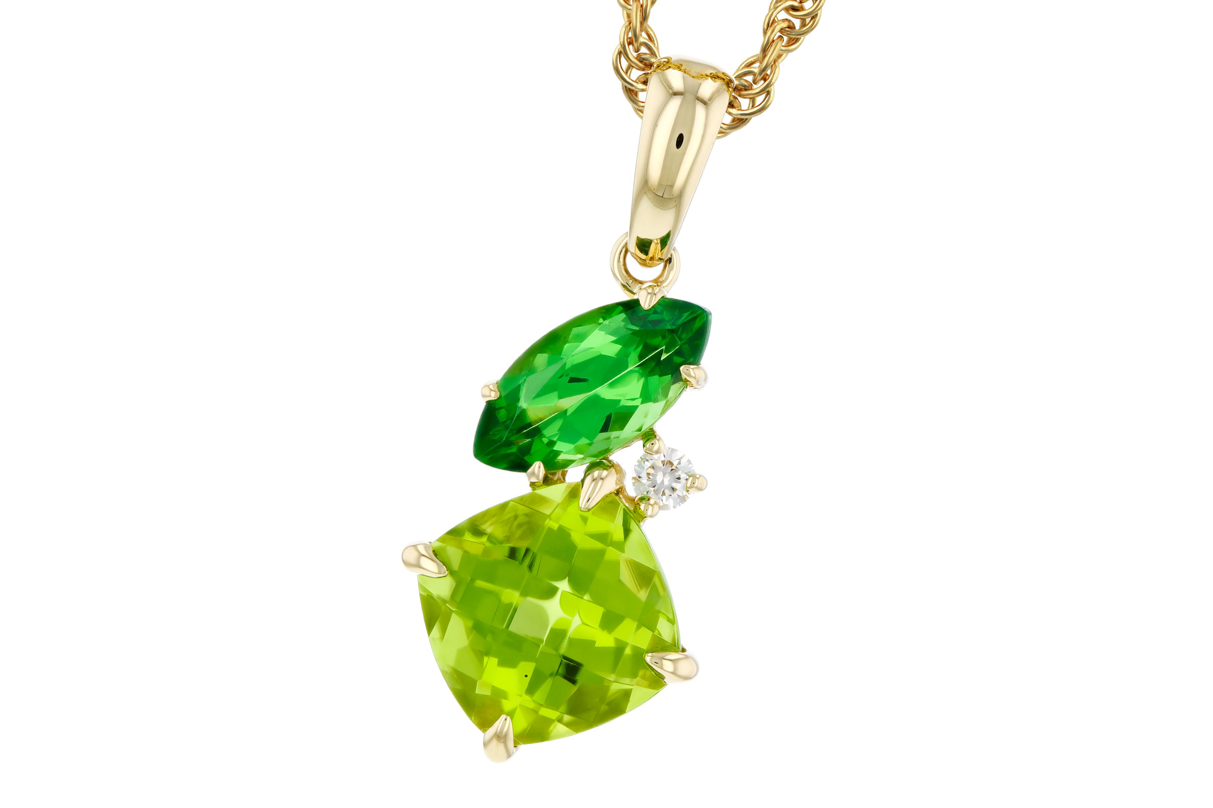 H275-75475: NECKLACE 1.97 TW SEMI-PREC (PER,TSAV) 2.00 TGW