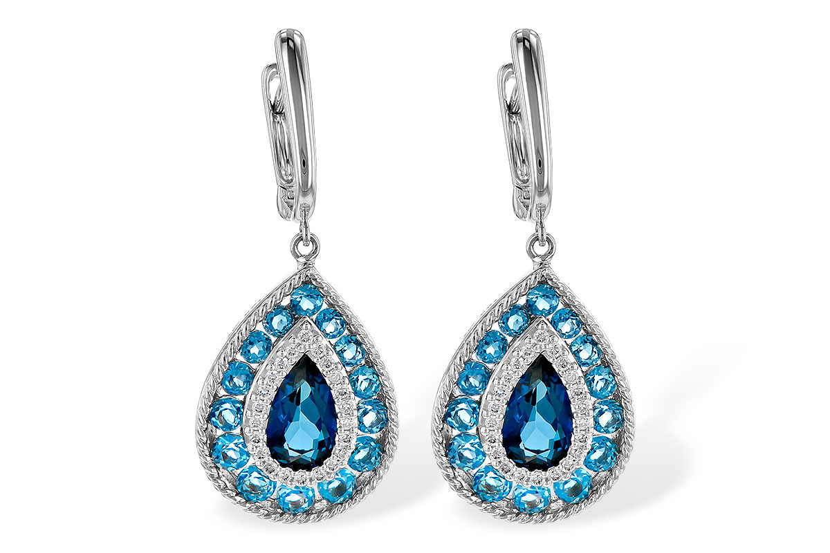 K190-30975: EARR 3.15 TW BLUE TOPAZ 3.32 TGW