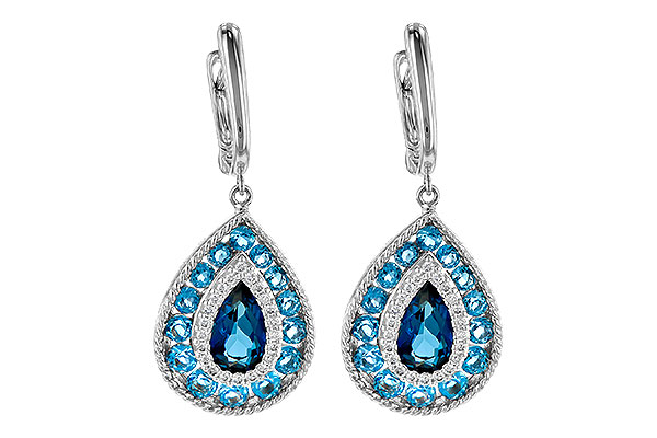 K190-30975: EARR 3.15 TW BLUE TOPAZ 3.32 TGW