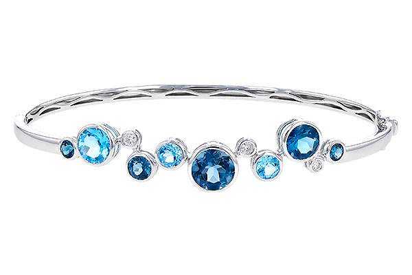 K273-90939: BANGLE 3.95 TW BLUE TOPAZ 4.06 TGW