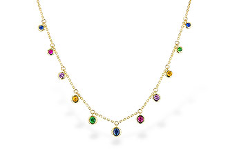 K273-97302: NECK .90 TW MULTI-COLOR SAPPH & GREEN GARNET (18")