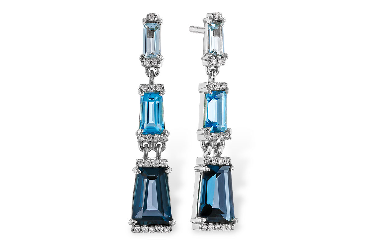 K274-85484: EARRINGS 2.55 BLUE TOPAZ 2.62 TGW