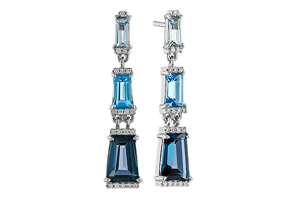 K274-85484: EARRINGS 2.55 BLUE TOPAZ 2.62 TGW