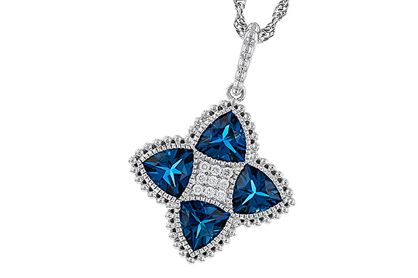 K274-86375: NECKLACE 2.79 LONDON BLUE TOPAZ 2.85 TGW