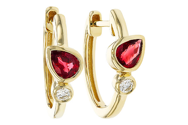 K274-86448: EARRINGS .48 RUBY .54 TGW