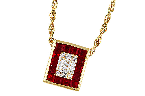 K274-89139: NECKLACE .82 RUBY TW 1.00 TGW