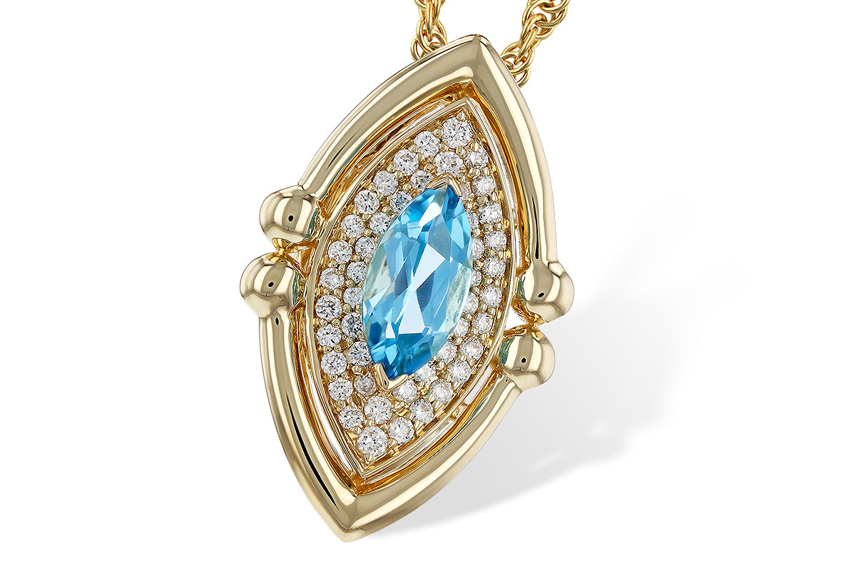 K274-90021: NECKLACE .54 BLUE TOPAZ .70 TGW (8x4MM BT)