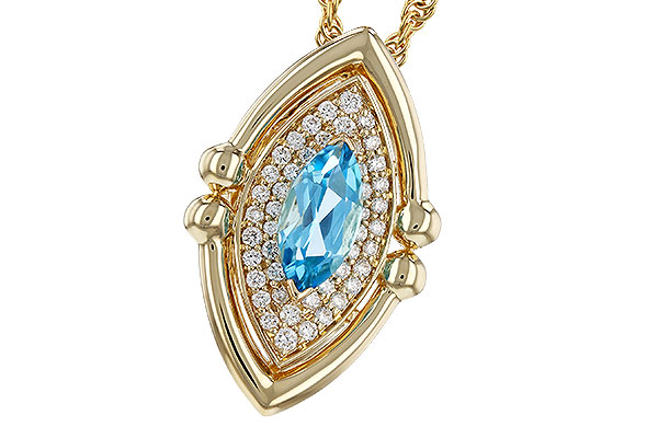 K274-90021: NECKLACE .54 BLUE TOPAZ .70 TGW (8x4MM BT)