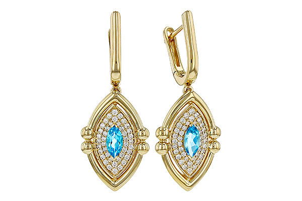 K275-72775: EARRINGS .50 TW BLUE TOPAZ .78 TGW (6x3MM BT)