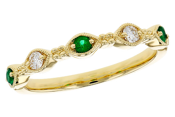 K275-72802: LDS WED RG .10 TW EMERALD .19 TGW