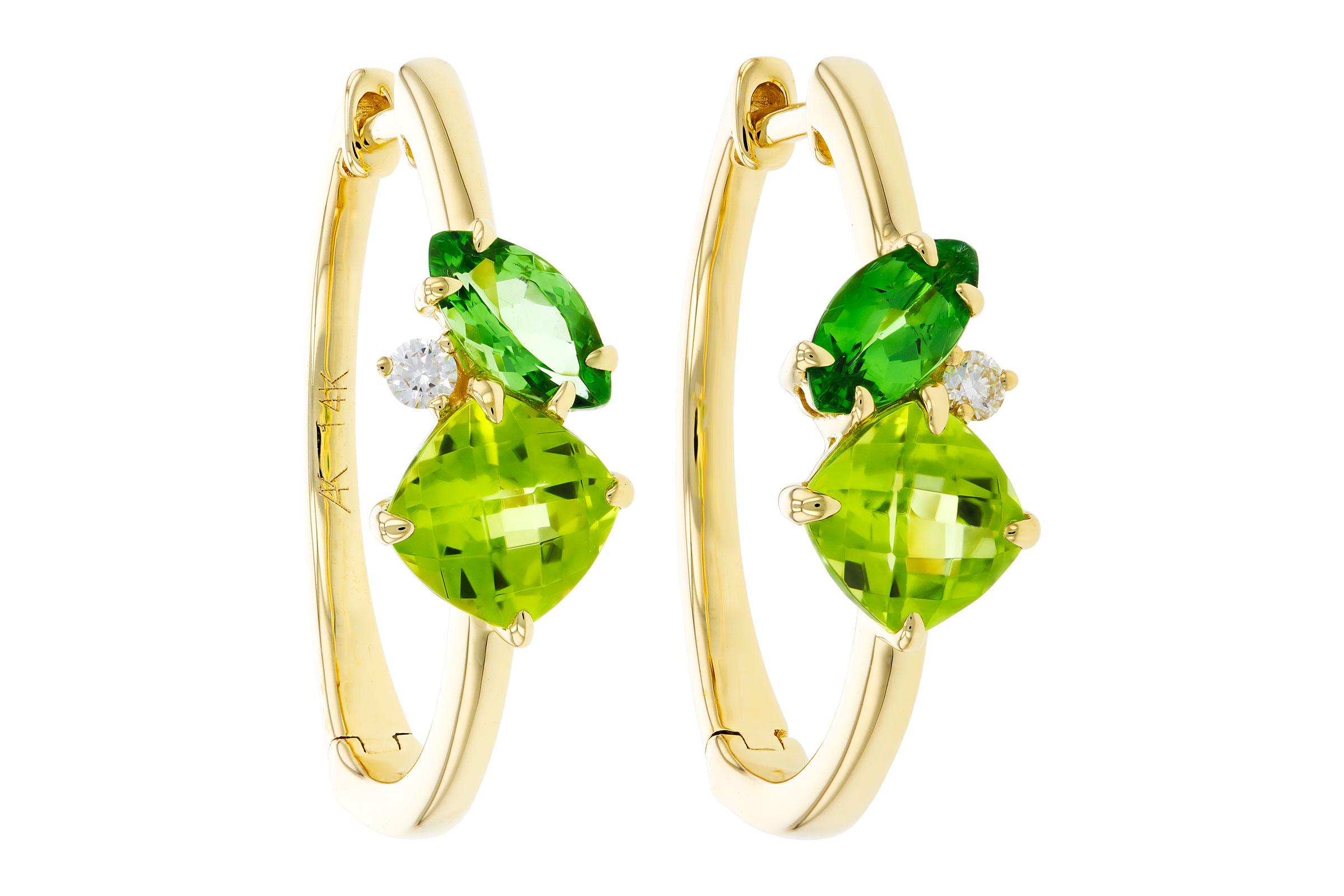 K275-74557: EARRINGS 1.69 TW SEMI-PREC (PER,TSAV) 1.73 TGW