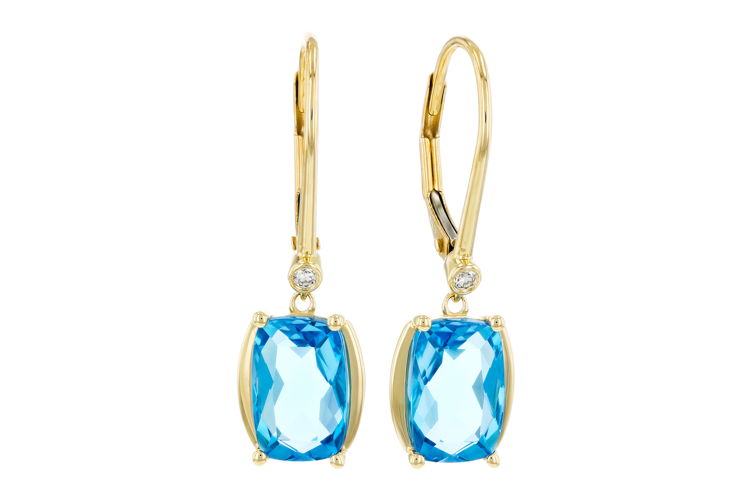 K275-74566: EARRINGS 3.82 TW BLUE TOPAZ 3.85 TGW (9x6MM BT)