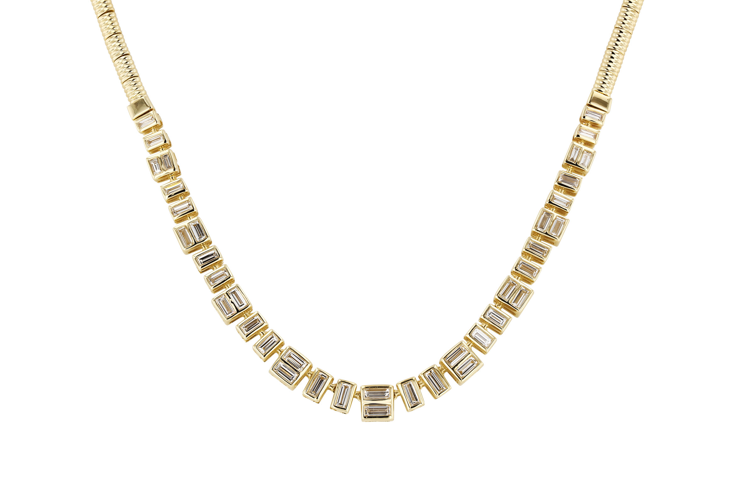 K275-74584: NECKLACE 1.80 TW BAGUETTES (17")
