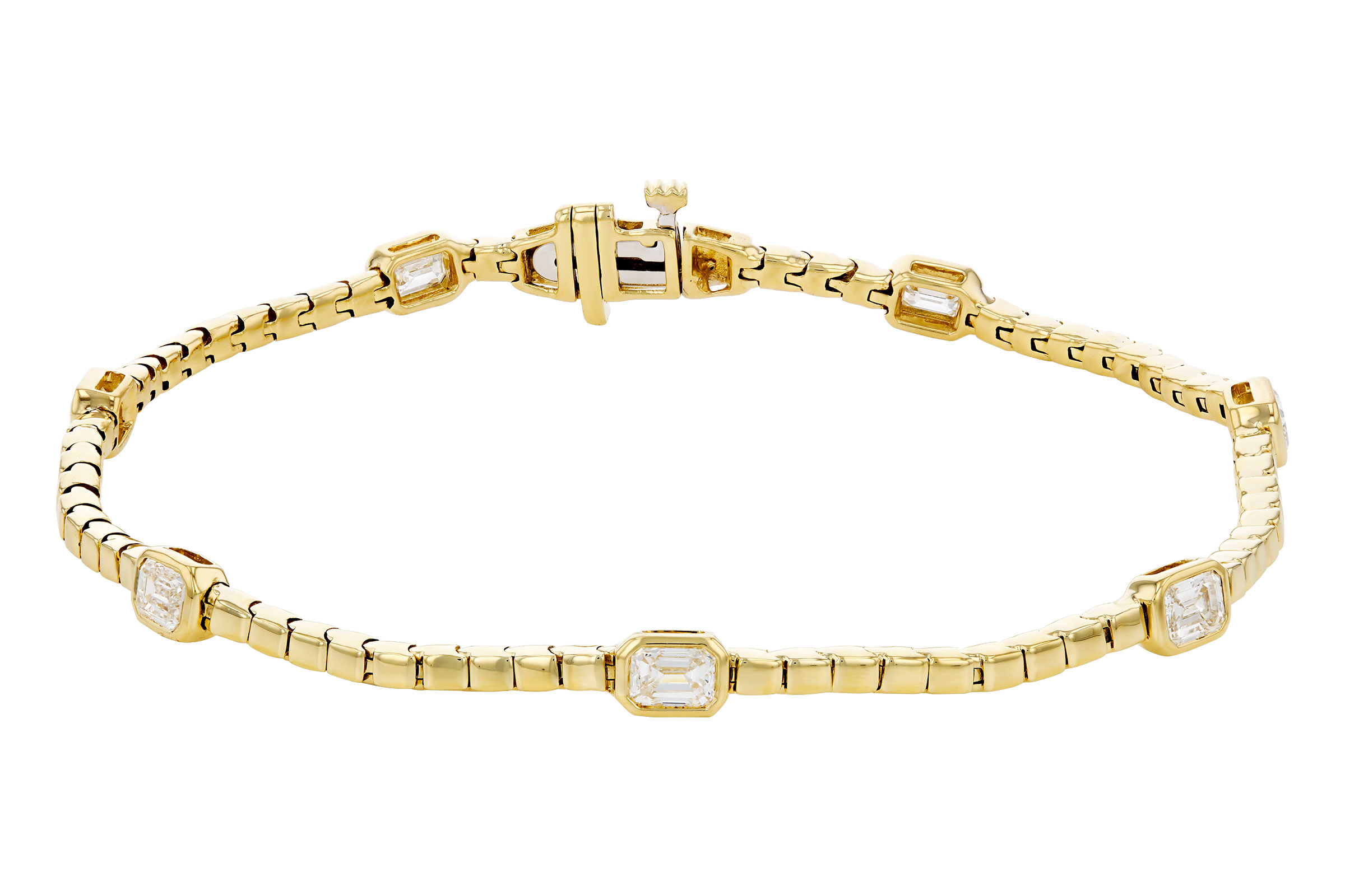 K275-74602: BRACELET 1.32 TW EMERALD CUT DIA (7")