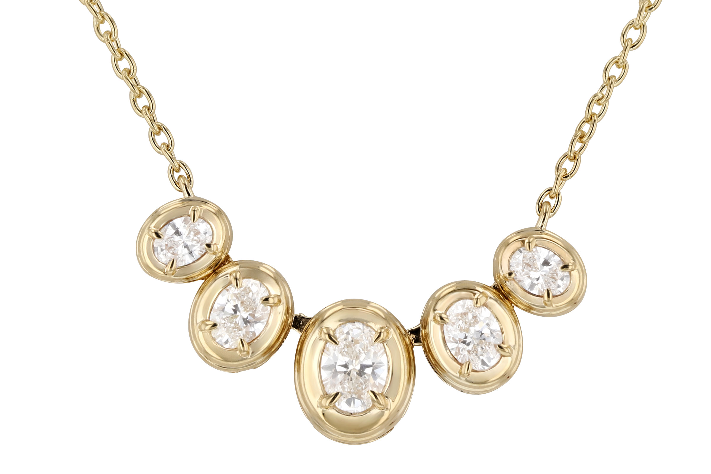 K275-74630: NECKLACE .85 TW OVAL CUT DIA (18")