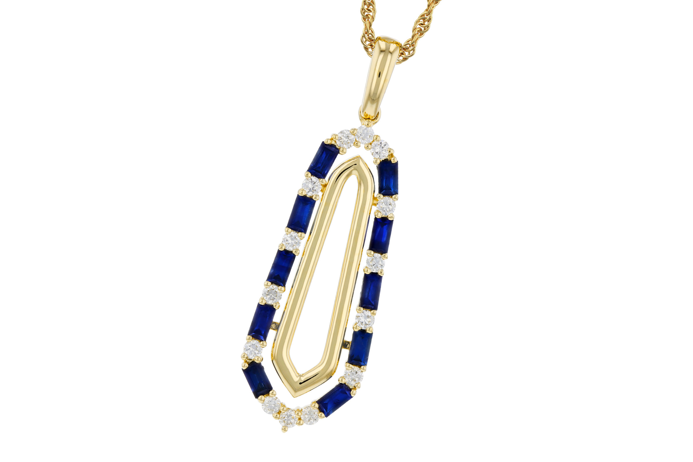 K275-75502: NECKLACE .74 TW SAPPHIRE .94 TGW