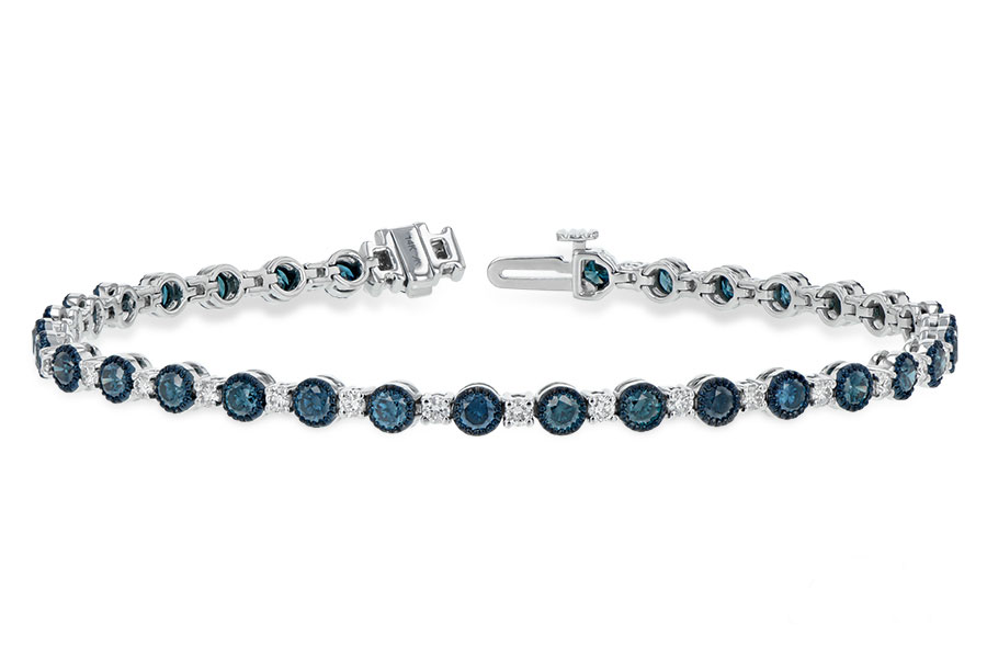 L188-53639: BRACELET 2.35 BLUE DIA 3.17 TW