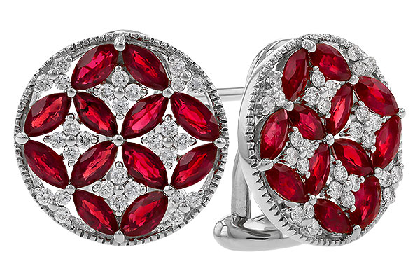 L274-82811: EARRINGS 2.07 TW RUBY 2.37 TGW