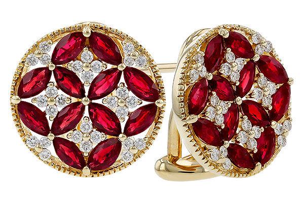 L274-82811: EARRINGS 2.07 TW RUBY 2.37 TGW