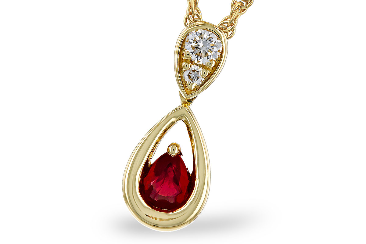 L274-84584: NECKLACE .20 RUBY .26 TGW (4x3 RUBY)