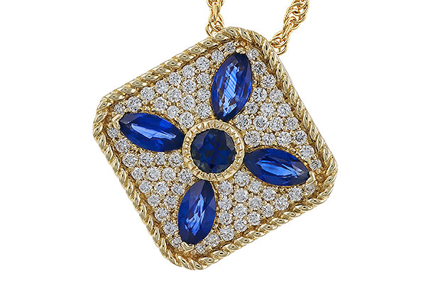 L274-86375: NECKLACE .89 TW SAPPHIRE 1.20 TGW
