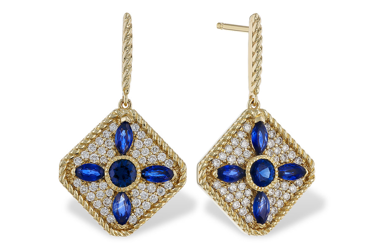 L274-86384: EARRINGS 1.03 TW SAPPHIRE 1.46 TGW