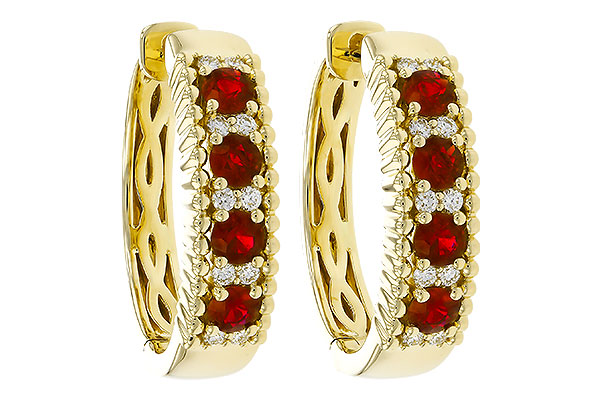 L274-90066: EARRINGS .54 TW RUBY .66 TGW