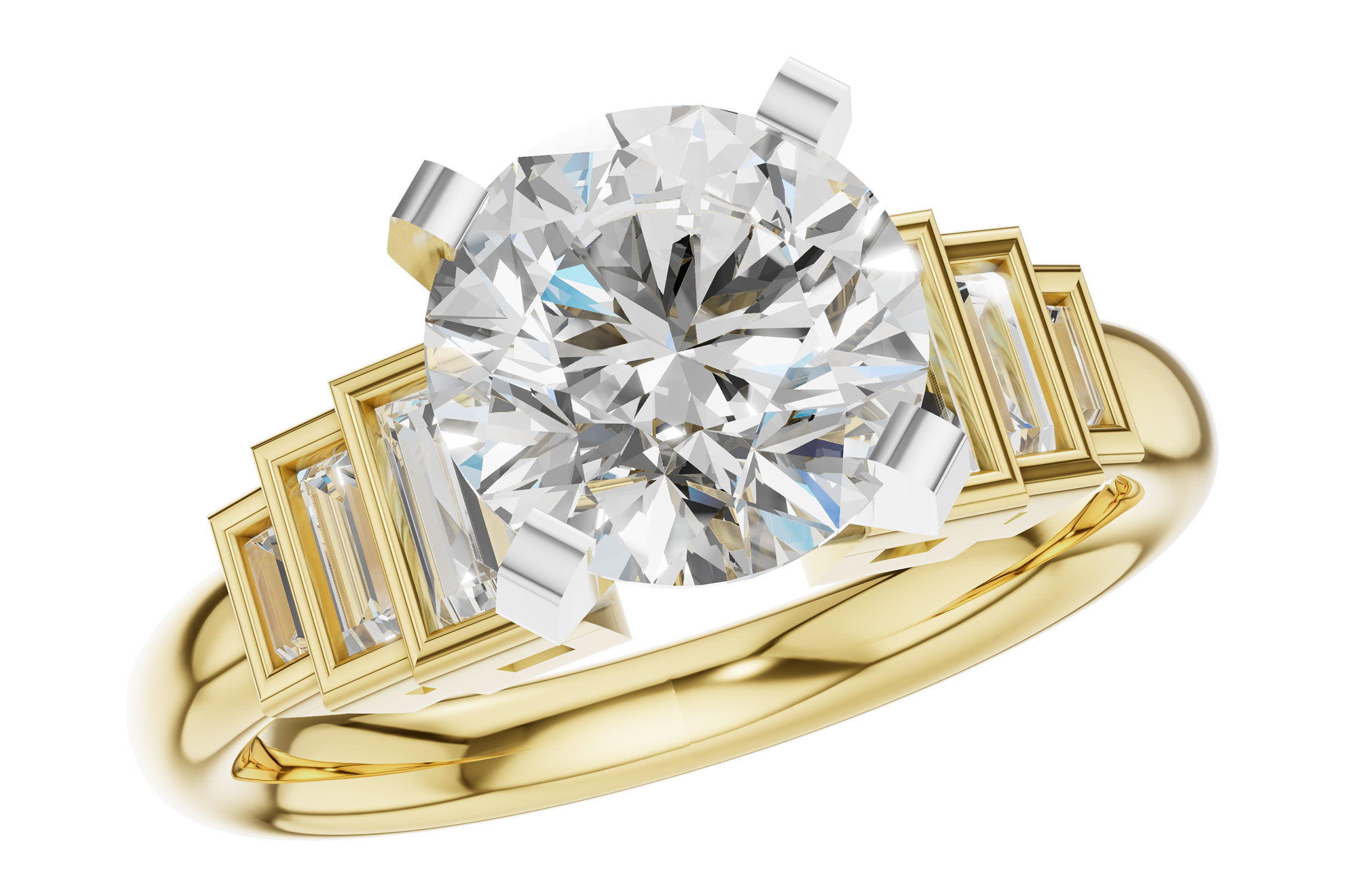 L275-73648: LDS SEMI DIA RG .26 TW BAGUETTES