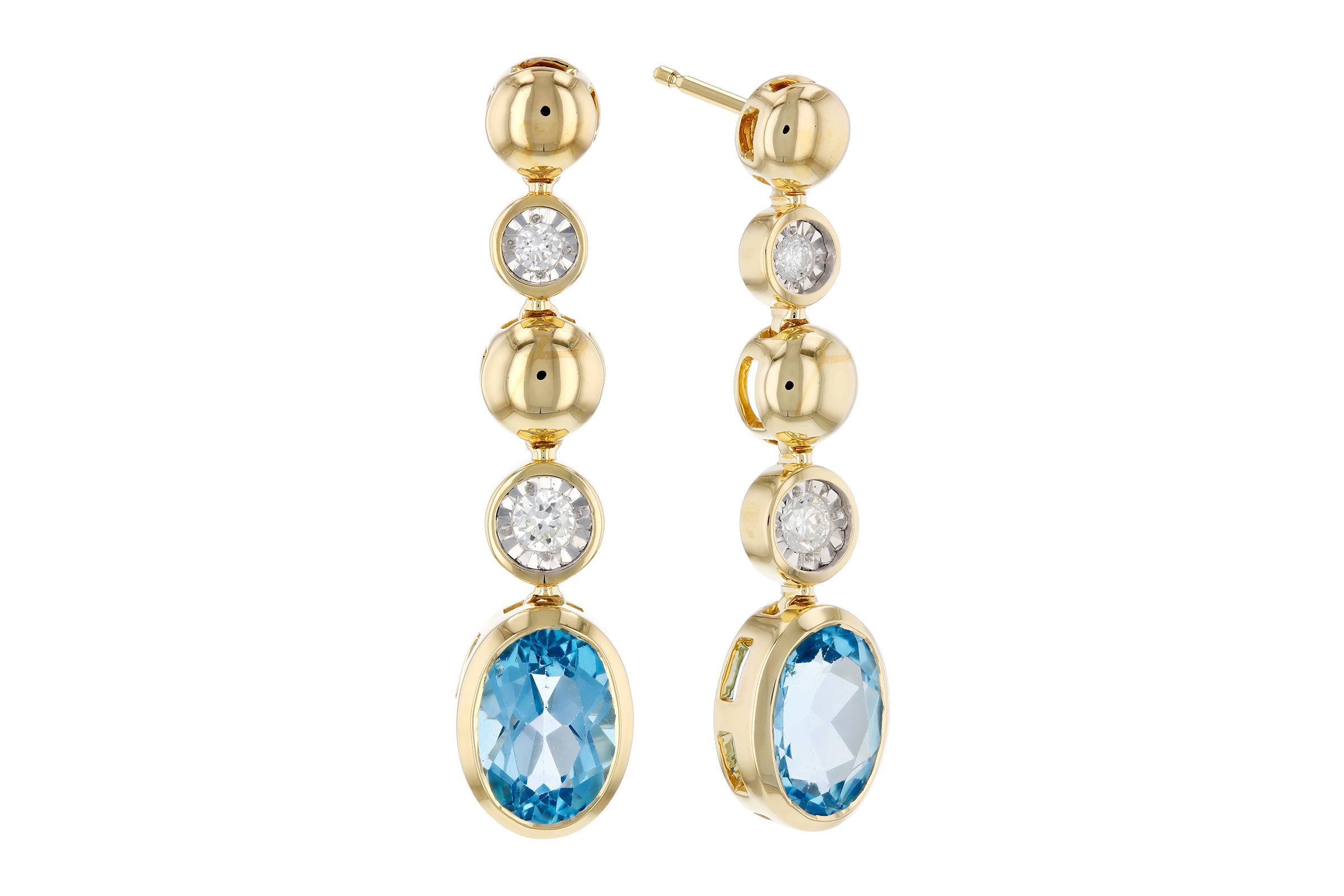L275-73702: EARRINGS 1.66 TW BLUE TOPAZ 1.76 TGW