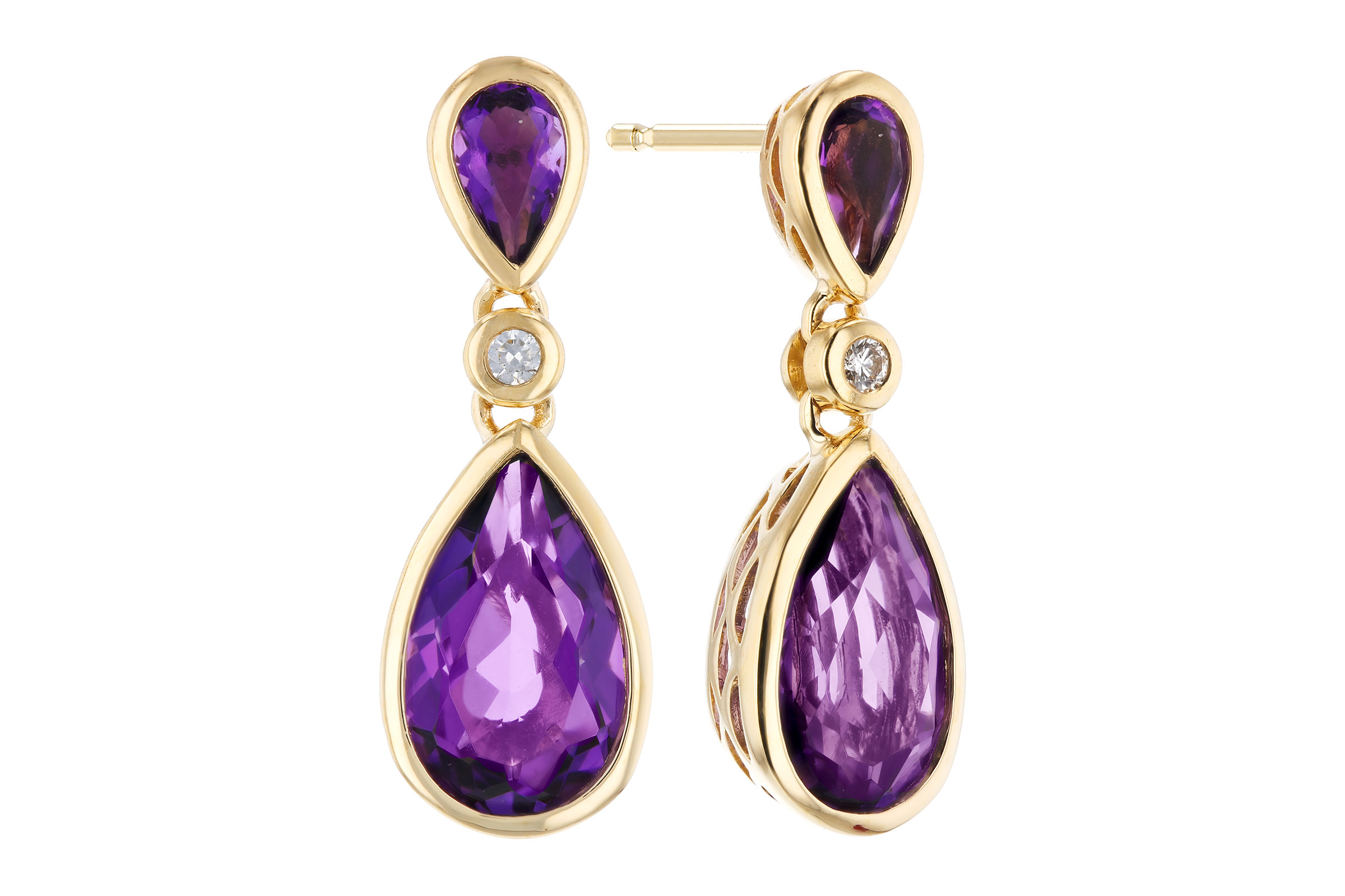 L275-75457: EARRINGS 2.80 TW AMETHYST 2.84 TGW
