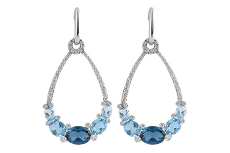 M188-48220: EARR 3.75 BLUE TOPAZ 4.17 TGW