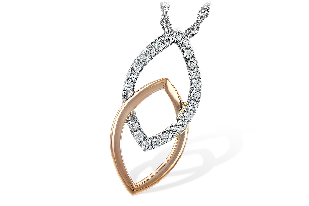 M189-43711: NECKLACE .20 TW (ROSE & WG)