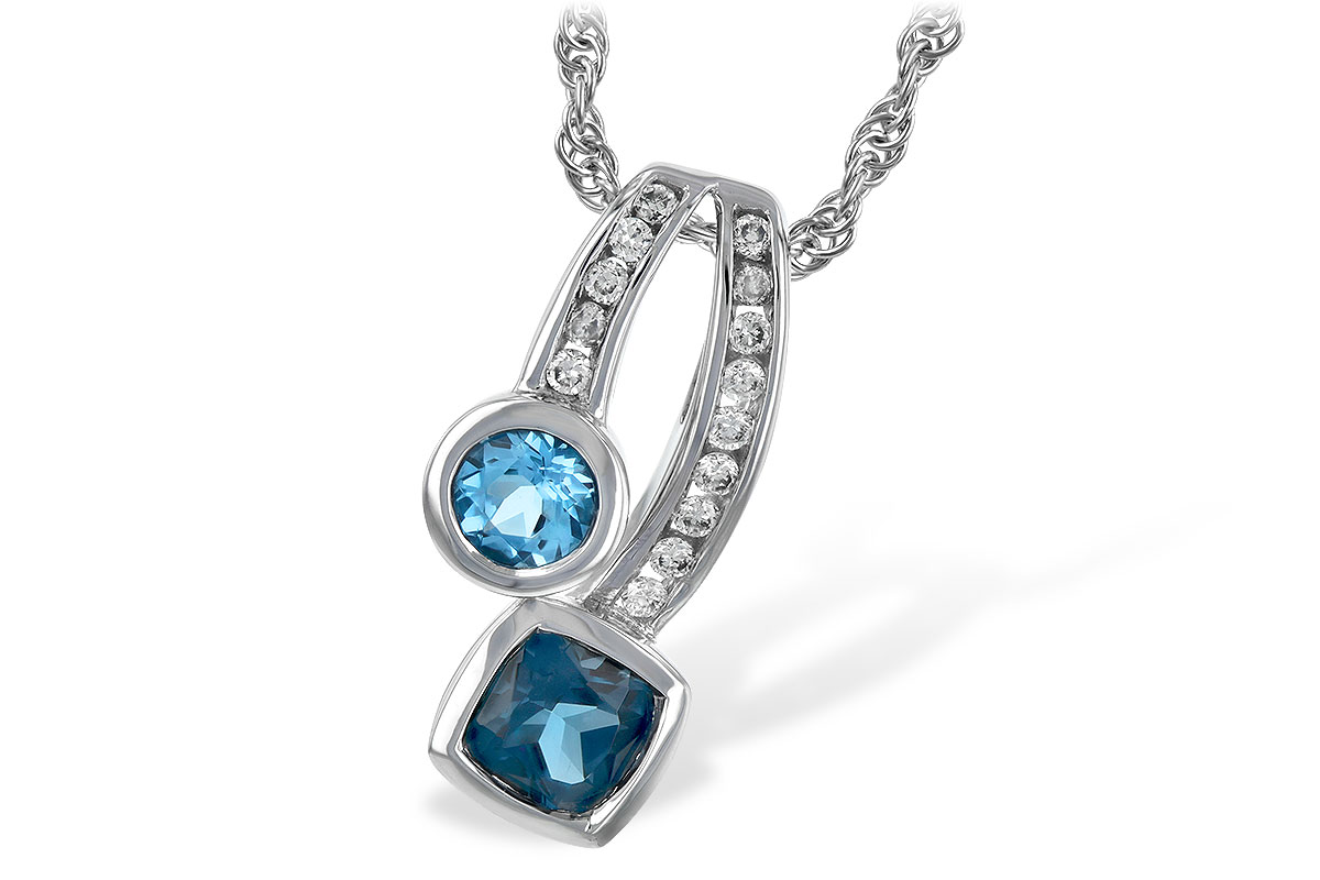 M189-44620: NECKLACE .91 TW BLUE TOPAZ 1.04 TGW