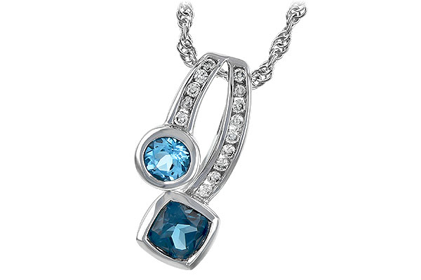 M189-44620: NECKLACE .91 TW BLUE TOPAZ 1.04 TGW