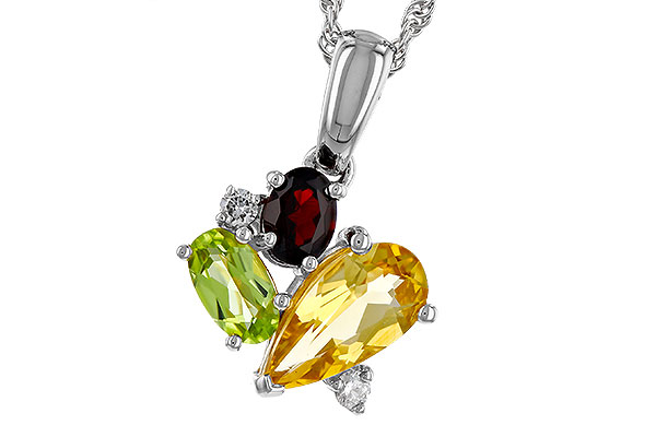 M274-84575: NECKLACE .79 SEMI PREC (CIT,PER,GAR) .82 TGW