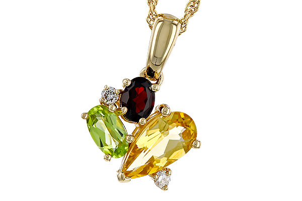 M274-84575: NECKLACE .79 SEMI PREC (CIT,PER,GAR) .82 TGW