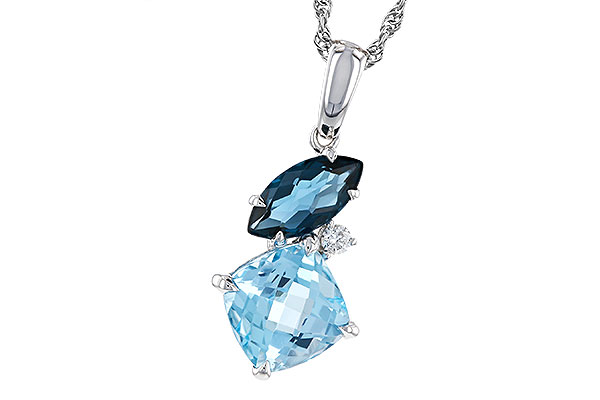 M274-85457: NECKLACE 2.37 TW BLUE TOPAZ 2.40 TGW