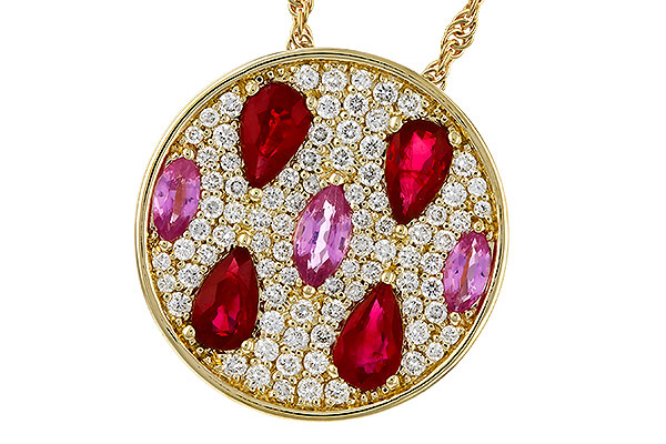M274-90011: NECK 1.42 TW PRECIOUS (RUBY & PINK SAPP) 1.82 TGW