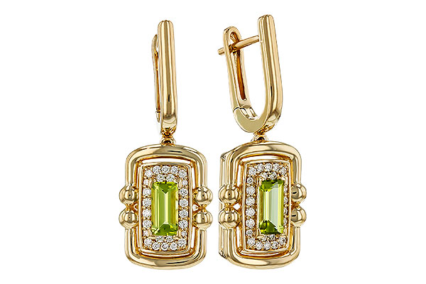 M275-72775: EARRINGS .71 TW PERIDOT .88 TGW (6x3MM PER)