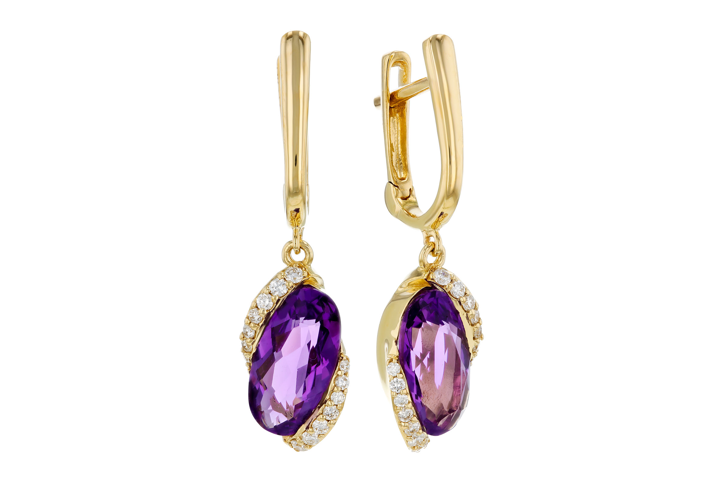 M275-74584: EARRINGS 2.14 TW AMETHYST 2.26 TGW (10x5MM AMY)